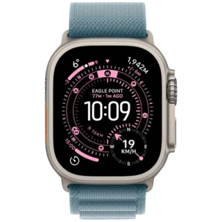 Apple Watch Ultra 3 GPS Cellular 49mm Natural Titanium Case with Light Blue Alpine Loop - Medium