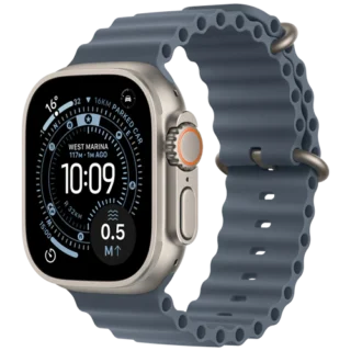 Apple Watch Ultra 3 GPS Cellular 49mm Natural Titanium Case with Anchor Blue Ocean Band
