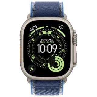 Apple Watch Ultra 3 GPS Cellular 49mm Natural Titanium Case with Blue Bright Blue Trail Loop - M L