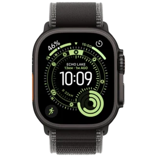 Apple Watch Ultra 3 GPS Cellular 49mm Black Titanium Case with Black Charcoal Trail Loop - M L