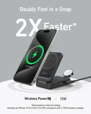Anker Mag Go Wireless Charging Station (Foldable 3 in-1)