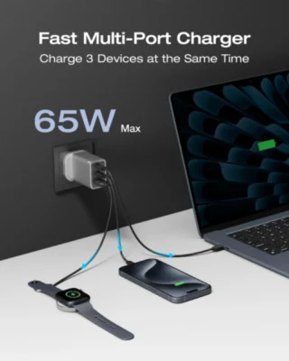 Eco Flow RAPID 65W Ga N Charger with 100W Cable - Charger