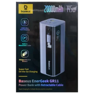 baseus Eenter Geek GR11 20000mAh 145W Ultra Fast Charging Power Bank With Retractable Cable