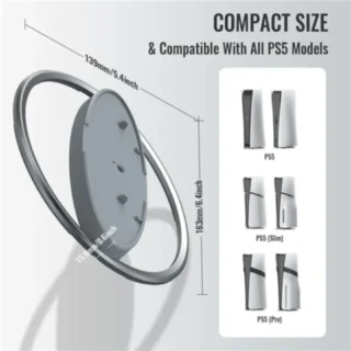 Vertical Stand For PS5, PS5 Slim, PS5 Pro - Silver