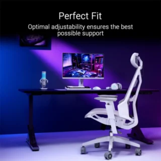 Asus Sl400C Rog Destrier Core Ergo Gaming Chair - White Side View