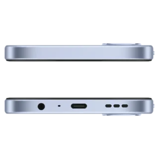 Oppo A6T 5G (6GB RAM + 256GB Storage) - Crystal Blue top and bottom