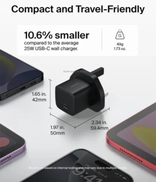 Belkin Boost Charge USB C Wall Charger 25W - Black