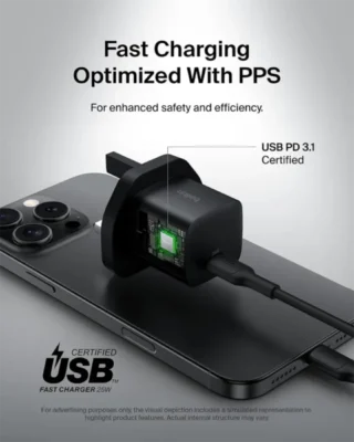 Belkin Boost Charge USB C Wall Charger 25W - Black