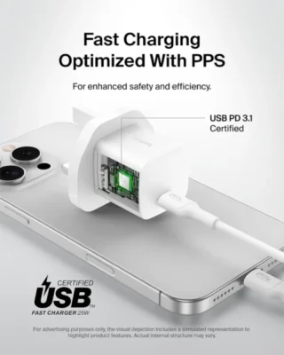 Belkin Boost Charge USB C Wall Charger25W White