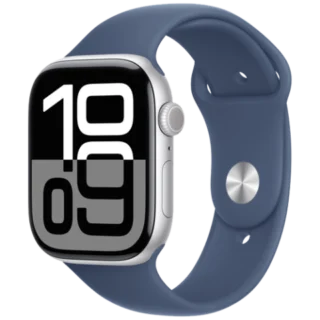 Apple Watch Series 10 GPS + Cellular 46mm with Sport Band - Middle East Version Silver - Denim