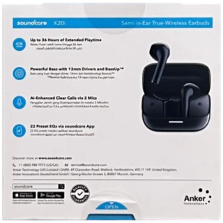 soundcore by Anker K20i Semi in Ear Wireless Earbuds