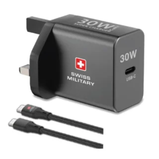 Swiss Military 30W Ga N II USB C PD Charger with 1.5m Cable