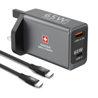 Swiss Military 65W Ga N II Super Charger Black