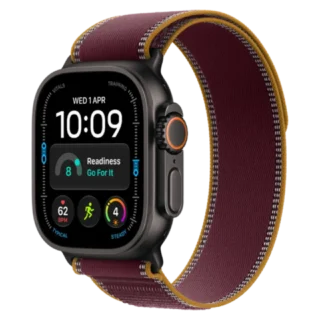 Apple Watch Ultra4GPS Cellular 49mm Black Titanium Casewith Burgundy Trail Loop