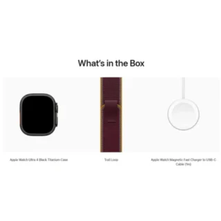 Apple Watch Ultra4GPS Cellular 49mm Black Titanium Casewith Burgundy Trail Loop