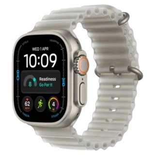 Apple Watch Ultra4GPS Cellular 49mm Natural Titanium Casewith Translucent Gray Ocean Band