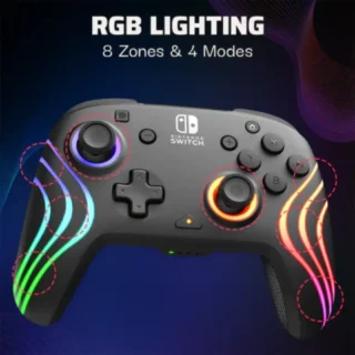 PDP Afterglow Waves Wireless Controller For Nintendo Switch - Black product image — product view 3
