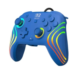 Turtle Beach Nintendo Switch 2 Afterglow Wave Wired RGB Gaming Controller - Blue product image — product view 3