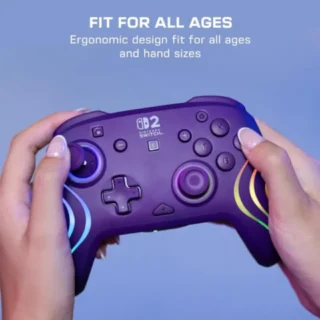 Turtle Beach Nintendo Switch 2 Afterglow Wave Wireless RGB Gaming Controller - Purple product image — product view 4