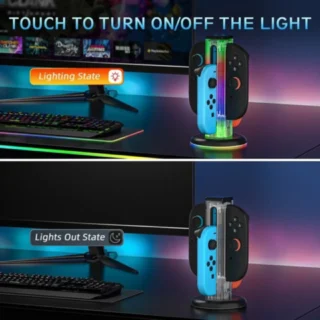 JYS 4-in-1 Controller Charging Dock – Transparent product image — product view 3