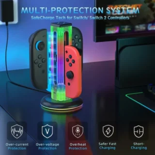 JYS 4-in-1 Controller Charging Dock – Transparent product image — product view 4