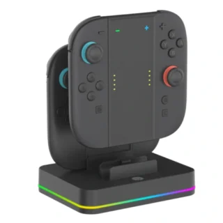 4-in-1 RGB Joy-Con Charging Dock for Nintendo Switch 2 – Black product image — product view 2