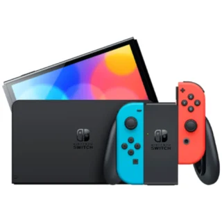 Nintendo Switch OLED Console – Neon Blue / Neon Red product image — product view 2