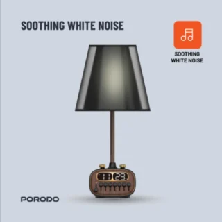 Porodo Retro Desk Lamp with Bluetooth Speaker – Black product image — product view 3