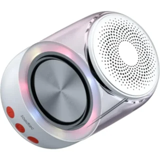 Porodo Crystal-Glow Mini Bluetooth Speaker – White product image — product view 2