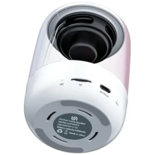 Porodo Crystal-Glow Mini Bluetooth Speaker – White product image — product view 3