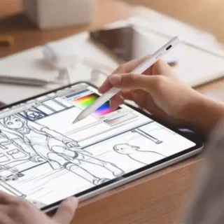 Porodo Universal Smart Pencil with Touch Switch - White product image — product view 2