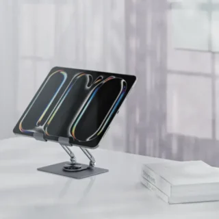 Porodo Zelo 360° Rotatable Tablet Holder with Silicone Grips - Gray product image — product view 3