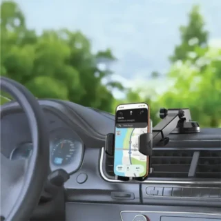Porodo Blue Cradle Suction Car Phone Holder - Black product image — product view 3