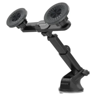 Porodo Dax-L Dual MagSafe Car Phone Mount with Adjustable Telescopic Arm - Black product image