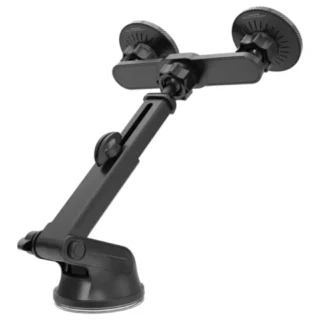 Porodo Dax-L Dual MagSafe Car Phone Mount with Adjustable Telescopic Arm - Black product image — product view 2