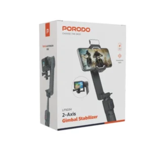 Porodo 2-Axis Gimbal Stablizer - Black product image — product view 3