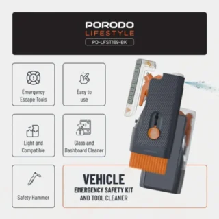 Porodo Lifestyle Vehicle Emergency Safety Kit - Black product image — product view 3