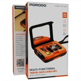 Porodo Multi-Functional Travel Data Cable Set - Orange product image — product view 4