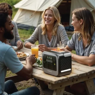 Powerology Pater II Portable Power Station 700W - Gray product image — product view 3