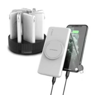 Powerology 8 In 1 Station 10000mah Pd 120w Qc Wireless Power Bank - White product image — product view 2