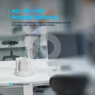 Powerology 8 In 1 Station 10000mah Pd 120w Qc Wireless Power Bank - White product image — product view 4