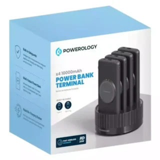 Powerology 4 In 1 Powerbank Terminal 10000 Mah, Built-in Cable - Magsafe - Black product image — product view 2