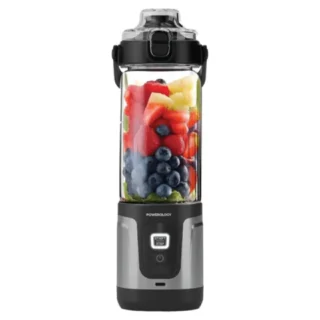 Powerology Duomix Portable Blender - 120W - Dual Blade Portable Blender With USB Type C + LED Light - Black product image