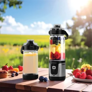 Powerology Duomix Portable Blender - 120W - Dual Blade Portable Blender With USB Type C + LED Light - Black product image — product view 3