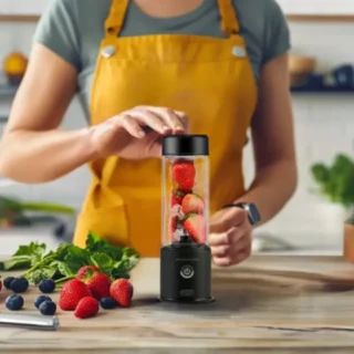 Powerology New 6-blade Portable Juicer 450ml 126w - Black product image — product view 3