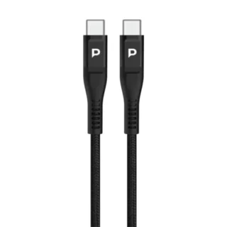 Powerology volt-x 25w mini gan wall charger with c to c cable - black product image — product view 3