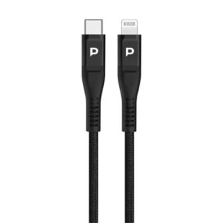 Powerology volt-x 25w mini gan wall charger with c to lightning cable- black product image — product view 3