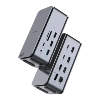 Powerology 15 In 1 Dual Dock Station PD100W - Grey product image — product view 2