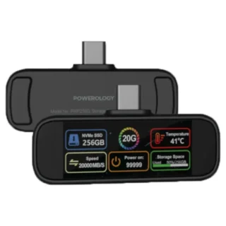 Powerology Vaultx 256Gb Mini Portable SSD Drive - Black product image