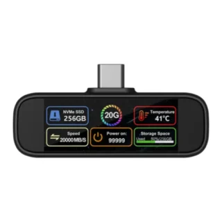 Powerology Vaultx 256Gb Mini Portable SSD Drive - Black product image — product view 2